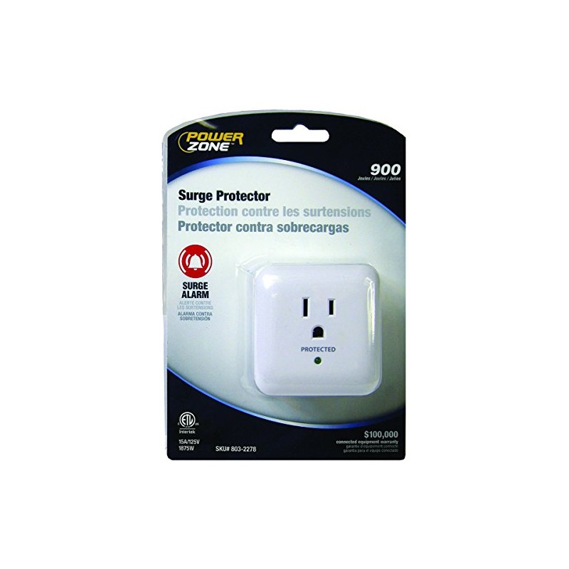 Powerzone OR802105 Surge PROTECTOR Tap, 125 V, 15 A, 1