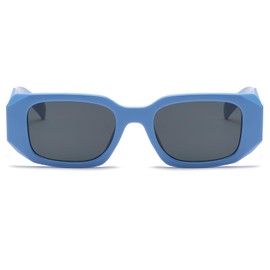 Long Keeper Trendy Rectangle Sunglasses – Thick Rim Retro Square Womens Sunglasses Fashion Designer Irregular Rectangle Vintage Ladies Sunglasses