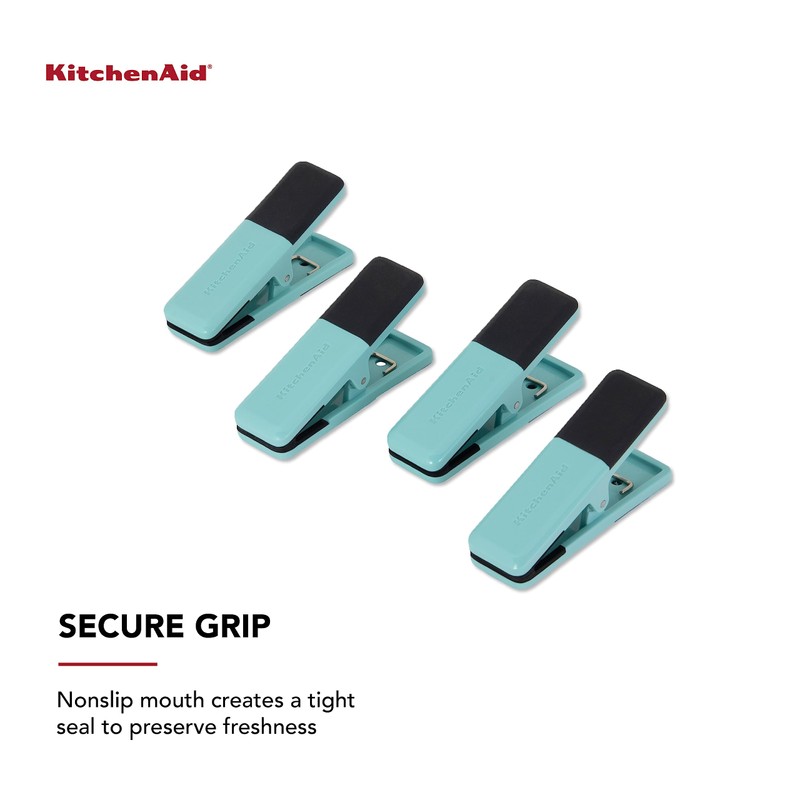 KitchenAid Small Bag Clips, Set of 4, Aqua Sky