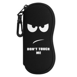 MoKo Eyeglass Case Glasses Pouch Soft Neoprene Zipper-style Water-resistant Scratch-proof Organizer with Hook Convenient for Carrying DontTouchMe