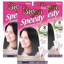 Bigen Kit de colores acondicionadores rápidos: 8 negro natural - Paquete de 3