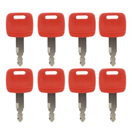 H800 8PCS Ignition Keys Replacement for Jo-hn Deere Hita-chi Excavator Case Dozer Fiat New Ho-lland AT194969 AT147803 4286465 Red