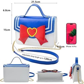 Sailor Girl Crossbody Bag, Shoulder Bag for Phone Wallet Purse, Anime Cosplay Crossbody Messenger Bag for Women and Girls (Blue)