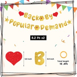 TaoBary Welcome Back Banner Back by Popular Demand Gold Glitter Banner Welcome to Work Decorations Funny Homecoming Party Supplies Family Office Decor, Supplies, Ideas, and Gifts(Gold)