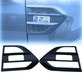 JHCHAN Side Vent Cover for Ford Ranger T7 T8 2015-2022 Wildtrak XL XLT Limited XLS Stormtrak Wolftrak Matte Black Front Side Air Vent Cover Flow Grill Trims 2PCS