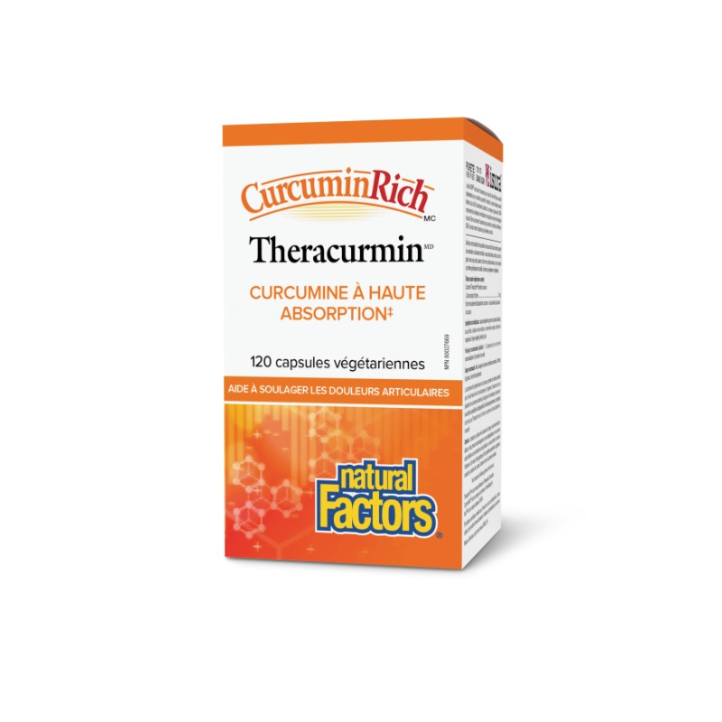 Natural Factors Theracurmin CurcuminRich 30 mg, 120 Vegetarian Capsules, High