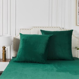 Damier Pack of 2 Cushion Covers 80 x 80 cm Green Dark Green Winter Plush Pillow Case Fluffy and Soft Cashmere Touch Cushion Cover Double Pack