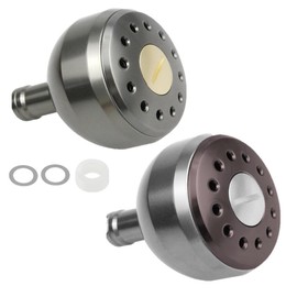 APAGAI [2-Piece Set] Aluminum Round Knob Aluminum Spinning Reel Fishing Bluefish Power Handle Knob Shimano A Daiwa S Replacement 38mm Stylish 1000 1500 2000 2500 3000 3500 4000 (Metallic Silver・Silver