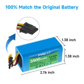 14.8V 3500mAh Lithium Battery for 360 C50 Robot Vacuum Cleaner, 14.8V 3500mAh Vacuum Cleaner S1 /S15 / S18, AIRROBO P10 / Conga 1290 1390 1490 1590/ FormateE-550G/W High Capacity Vacuum Battery