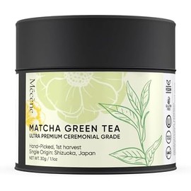 Mécne Té verde matcha japonés orgánico en polvo - Recogido a mano, primera cosecha, matcha de grado ceremonial, molido en piedra  Origen único, finca