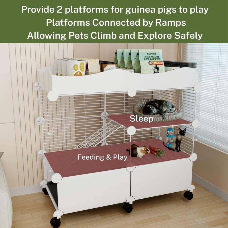 STILLCOVE Small Guinea Pig Cages Indoor, C&C Chinchilla Rat Cage