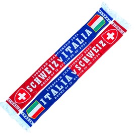 Italy/Switzerland 29.06.2024 Match Scarf (Knitted Scarf), Blue, white, black, yellow, red