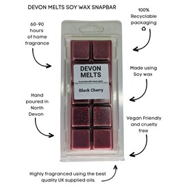 Devon Melts - Black Cherry - Highly Scented 100% Soy Wax Snapbar
