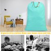 SANFERGE Cotton Linen Laundry Bag with Handles and Drawstring Straps,