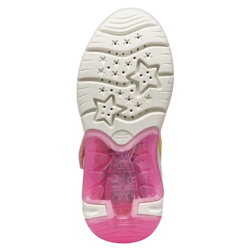 Geox Girls' J Fadinlight Girl C Trainers, Pink multi-coloured, 34
