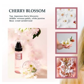 Spray corporal Clean-n-Fresh para mujeres, bruma corporal, juegos de regalo de bruma aromática, paquete de 3, cada uno de 3,4 onzas líquidas, total de 10,2 onzas líquidas, flor de cerezo