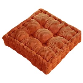 QUINTRA 2.8 Thick Corduroy Cushion Pads, 16x16 Inch Solid Color Soft Chair Pad Round/Square Floor Cushion Seat Mats Meditation Yoga Seat Cushions for Living Room Office Knee and (C, A)
