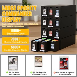 ROLOSI Trading Card Storage Box,[Viewing Windows] 12000+ Cardboard Cards Organizer Box with 48 Dividers for 5800+ Double-Sleeved Cards, for TCG, YuGiOh, MTG, PTCG, Game Baseball Sports Cards
