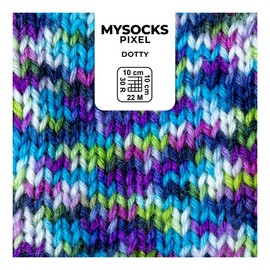 myboshi mysocks Pixel 6 Ply Sock Wool, Heavy Duty, Virgin Wool Yarn, Felt-Free, 150 g, Ll 390 m Purple (Dotty), 1 Ball