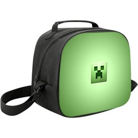 MIFKLMV Kids Lunch Bag, Video Game Creeper Lunch Box, Insulated Lunch Bag, Lunch Box Set for Boys | Kids Creeper Face School Lunch Bags