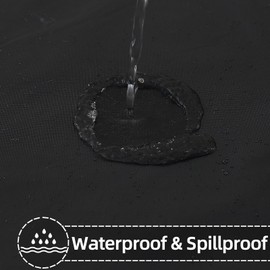 homing 52"x70" & 60"x120" Black Vinyl Tablecloth, Waterproof Spillproof Plastic Flannel Backed Table Cloth, Wipe Clean Table Cover for Dining Table, Buffet Parties and Camping