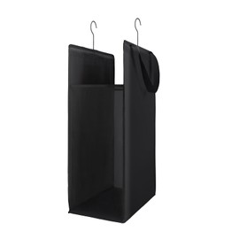 Fentec Hanging Laundry Hamper, Hanging Laundry Basket, Slim Laundry Hamper Bag with Handles, Portable Hanging Closet Hamper, Mesh Heavy Duty Hanging Laundry Bag (Black,1 Pack)