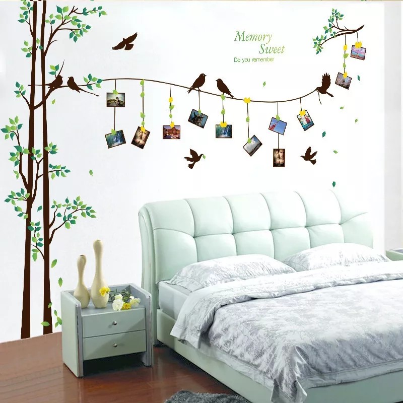 DaraBaby Vinil Decorativo Sala Habitación Árbol Porta Retratos Aves
