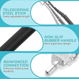 Telescoping Back Scratcher with 3Pcs Detachable Head, Stocking Stuffers Christmas Gifts for Men