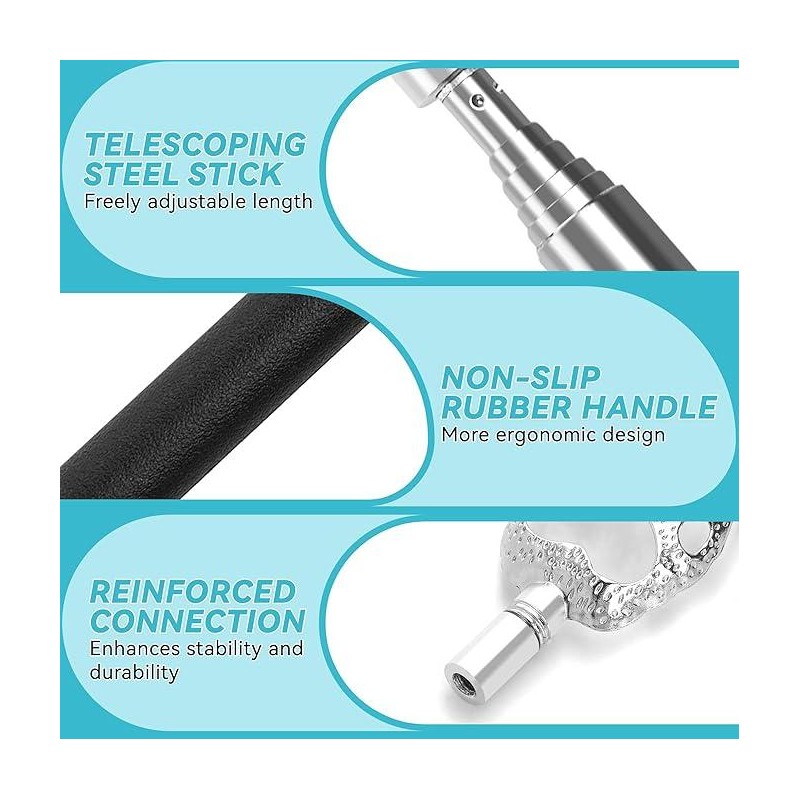 Telescoping Back Scratcher with 3Pcs Detachable Head, Stocking Stuffers Christmas