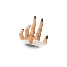 Stacked Retro Gold Hollow Joint Ring Set for Women,Bohemian Minimalist Geometric Aesthetic Statement Knuckle Ring,Trendy Party Banquet Jewelry Accessories Gifts(Gold)