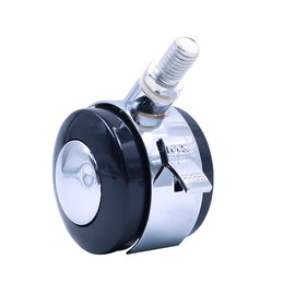 Namvo 5Pcs 10 x 22 mm Furniture Table Castor Wheels Heavy Duty 200kg PU Rubber Swivel Trolley Caster with Brakes Black