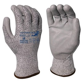 Armor Guys Basetek Protective Work Gloves – A3 Cut Resistant PU Palm Gloves for Dry & Light Oil Grip –- For Manufacturing, Sheet Metal Handling or Construction, Size L, 12/Pk