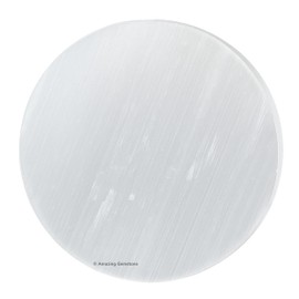 Amazing Gemstone Selenite Crystal Charging Plate for Crystals and Healing Stones, 4" Selenite Crystal Plate Coaster for Home, Office Table Decor (Selenite Round Disc)
