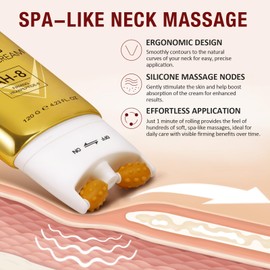 Ah-8 Neck Firming Cream With Roller, Tighten and Lift Neck Firming Cream, for Crepey Skin Body Care Comfort, Improves Elasticity, Moisturizing and Nourishing, Reduce Wrinkles