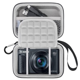 Lacdo Camera Carrying Case for PowerShot SX740 SX730 SX720 SX620, Black+grey, Suitcase organiser