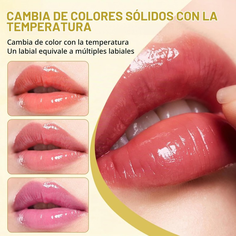 Bymolia Color Changing Lipstick, Transparente Transferproof Gold Crystal Color Changing