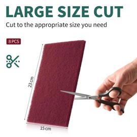 Pronese Abrasive Pads 150x230mm 8 pieces Wet and Dry Dual-use, Sanding Pads multi grits P180*5/P320*3, Washable and Reusable sander pads for grinding and polishing wood, metal & stainless steel