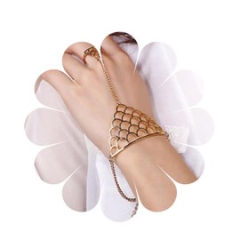 Yheakne Boho Dreieck Finger Ring Armband Gold Sklave Kette Armband Geometrischen Ring Handgelenk Armband Vintage Hand Kette Armband Schmuck Für Frauen Und Mädchen
