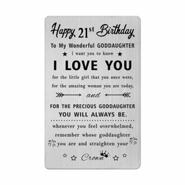 HYHYDHP Goddaughter 21st Birthday Card - Happy 21st Birthday Gifts for Goddaughter - Goddaughter 21 Year Old Birthday Cards