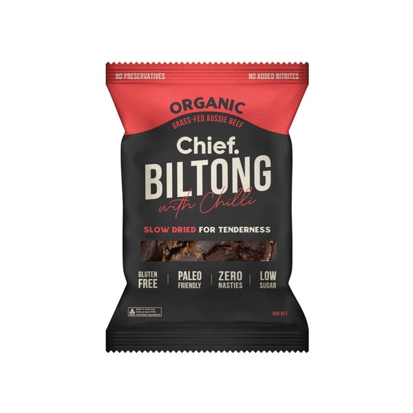Chief Collagen Grass Fed Biltong - Beef & Chilli 6x90g, 6x90g