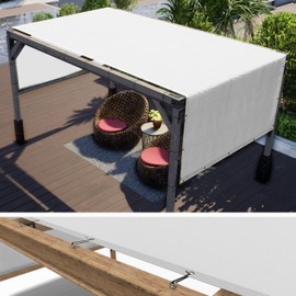 ColourTree 4' x 15' White Pergola Sun Shade Canopy Replacement Cover UPF50, Commercial Grade 260 GSM Cloth for Outdoor Patio, Garden, Deck, Backyard (We Make Custom Size)