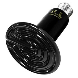 Simple Deluxe 100W Ceramic Heat Emitter Reptile Heat Lamp Bulb No Light Emitting Brooder Coop Heater for Amphibian Pet & Incubating Chicken, 1 Pack,Black
