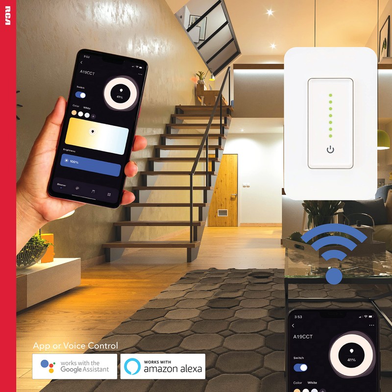 RCA 3-Way Smart Dimmer Switch for LED Lights | Dimmable