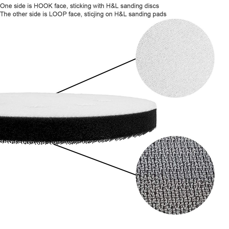 5 Inch 8 Hole Hook and Loop Soft Sponge Cushion