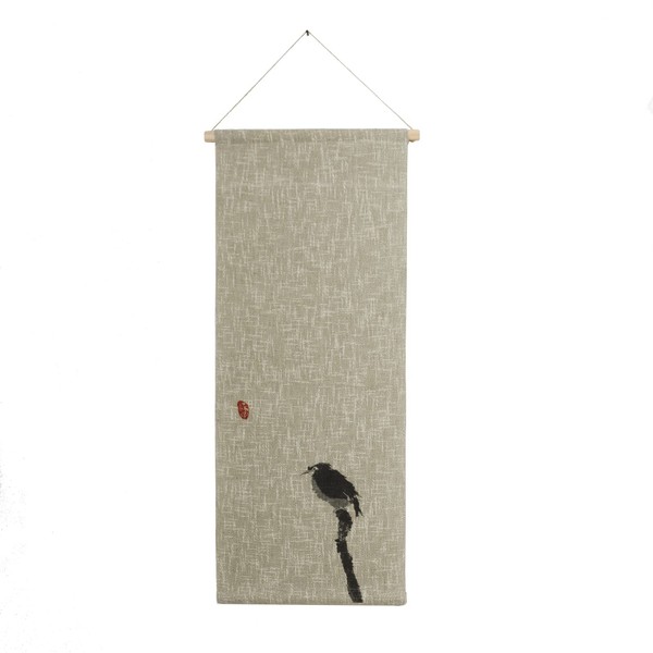 [MukofukaMOBUKIA] Wall Hanging Scroll Sumi-e Chinoiserie Summer Cloth Wall Art Decorative Artist Jianpei Liang (45 x 110, Sui I)