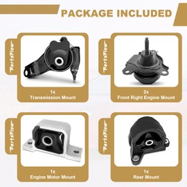 PartsFlow Engine Motor Mount and Transmission Mount Set 4PCS Compatible with Acura 2002 2003 2004 2005 2006 RSX L4 2.0L Coupe Automatic Transmission A6597, A4503, A4567, A4508, A4506, A4579, A4545