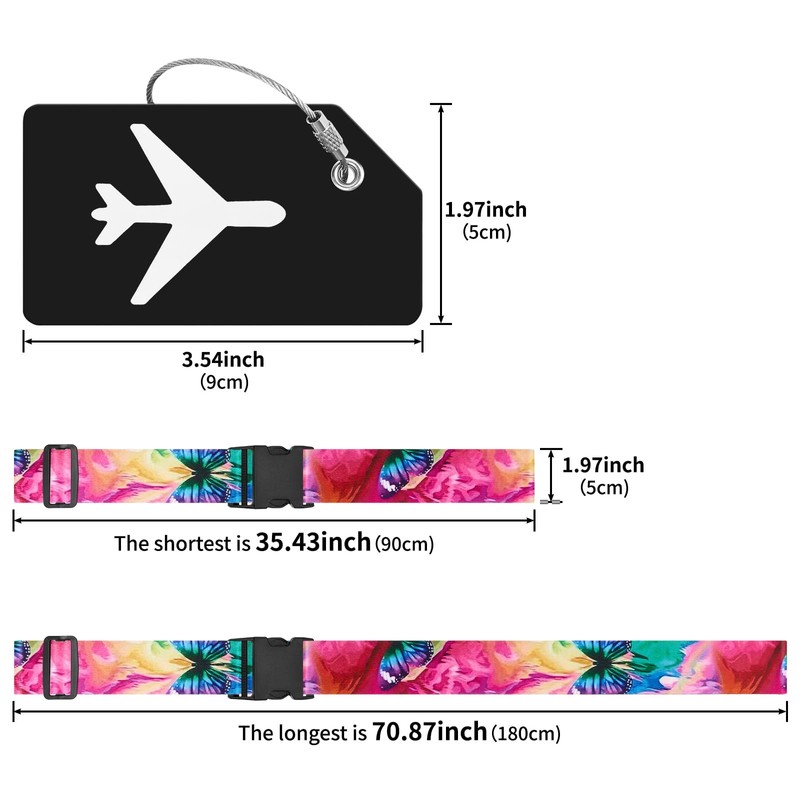 ZOUIQSS Pack of 2 Adjustable Suitcase Strap, Suitcase Strap, Durable