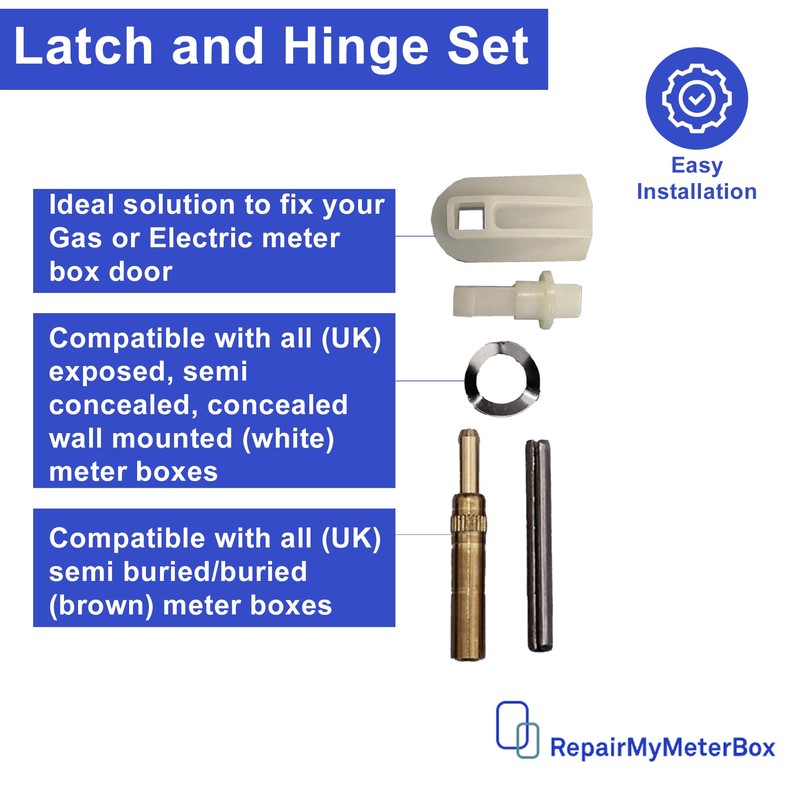 Universal Meter Box Door Repair Kit - Hinges and Latch