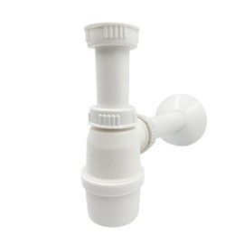 Elegant Design Siphon for Washbasins & Washbasins - Flexible Adjustable, Easy to Clean & with Effective Odour Trap, Made of Durable Plastic, Easy Installation (G1 1/4 Inch)