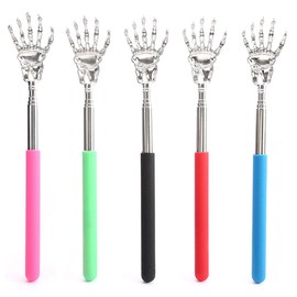 HSIXHAF 5 Pieces Back Scratcher, Telescopic Back Scratcher, Stainless Steel Telescopic Back Scratcher, Back Scratcher, Extendable Scratching Hand, for Head and Back Massage, 5 Colours